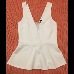 White peplum top